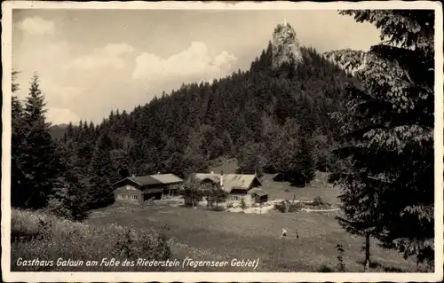 Ak Tegernsee in Oberbayern, Gasthaus Galaun, Riederstein