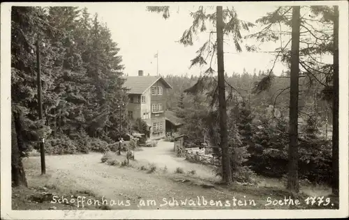 Foto Ak Ilmenau in Thüringen, Schöffenhaus am Schwalbenstein