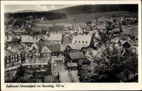 Ak Schmiedefeld am Rennsteig Suhl Thüringen, Blick über die Dächer der Ortschaft