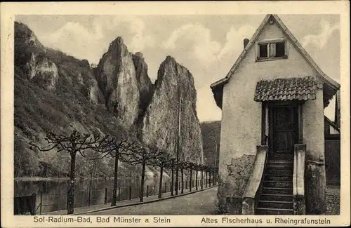 Ak Bad Münster am Stein Ebernburg, Altes Fischerhaus, Rheingrafenstein