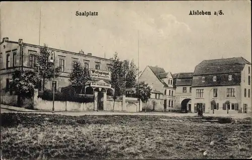 Ak Alsleben an der Saale, Saalplatz, Lichtspielhaus Weltspiegel