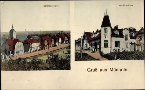 Ak Mücheln im Saalekreis, Schützenhaus, Schützenstraße