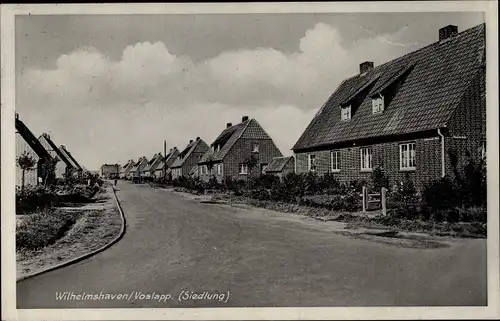 Ak Voslapp Wilhelmshaven in Niedersachsen, Partie in der Siedlung