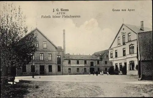 Ak Apen in Oldenburg Ammerland, Fleischwarenfabrik, Fleischerei