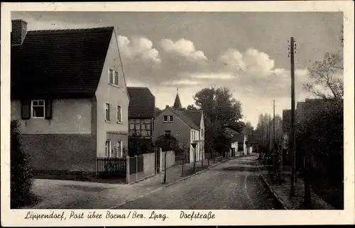 Ak Lippendorf Neukieritzsch in Sachsen, Dorfstraße