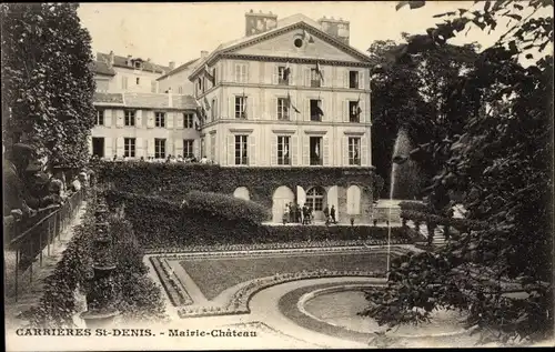 Ak Carrieres St. Denis Yvelines, Mairie-Chateau