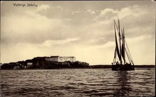 Ak Warberg Varberg Schweden, Warbergs fästning, Segelboot