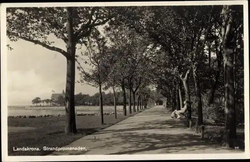 Ak Landskrona Schweden, Strandpromenaden