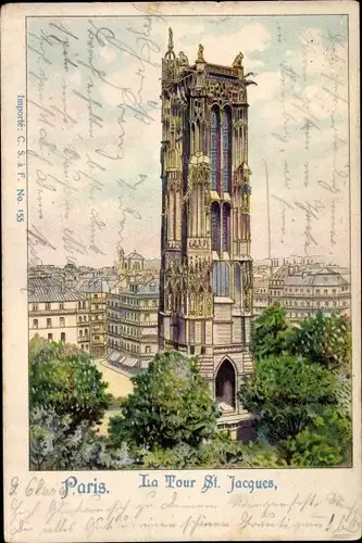 Litho Paris IV., La Tour St. Jacques