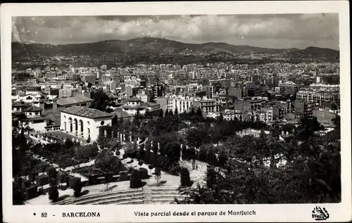 Ak Barcelona Katalonien Spanien, Vista parcial desde el parque de Montjuich