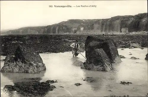 Ak Varengeville sur Mer Seine Maritime, Les Roches d'Ailly