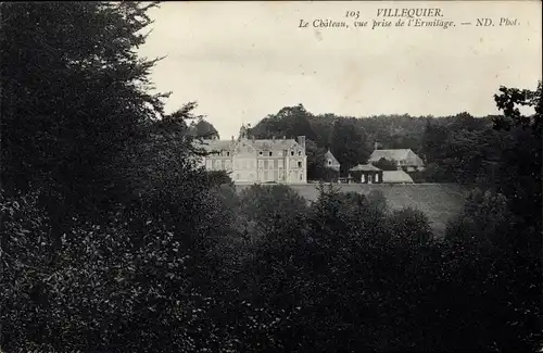 Ak Villequier Seine Maritime, Le Chateau, vue prise de l'Ermitage