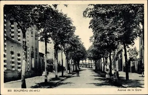 Ak Beaupréau Maine et Loire, Avenue de la Gare