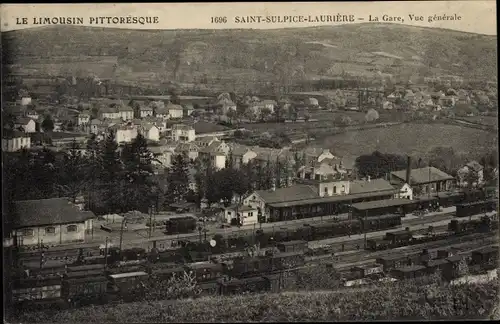 Ak Saint Sulpice Laurière Haute Vienne, La Gare, Vue generale