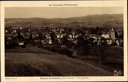 Ak Peyrat le Château Haute Vienne, Vue generale