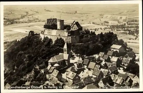 Ak Hering Otzberg im Odenwald, Jugendherberge, Ort, Fliegeraufnahme