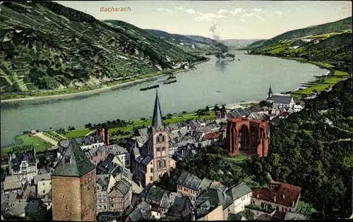 Ak Bacharach am Rhein, Gesamtansicht