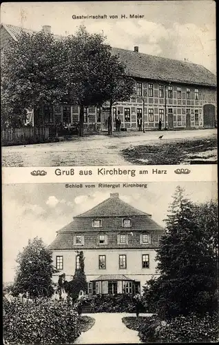Ak Kirchberg Seesen am Harz, Gastwirtschaft, Schloss vom Rittergut Kirchberg