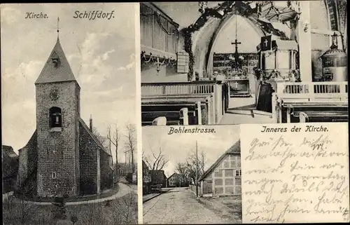 Ak Schiffdorf in Niedersachsen, Bohlenstraße, Kirche, Innenansicht