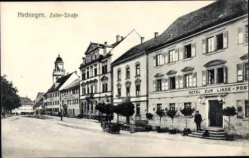 Ak Hechingen in Baden Württemberg, Zoller Straße, Hotel zur Linde Post