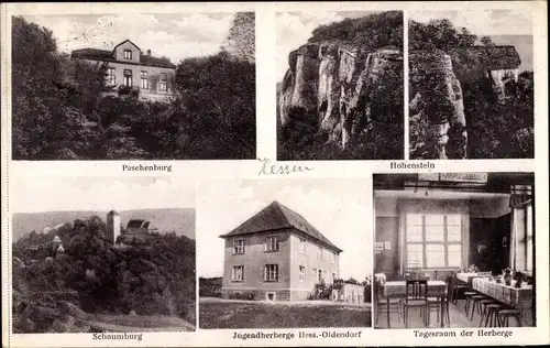 Ak Hessisch Oldendorf an der Weser, Paschenburg, Hohenstein, Jugendherberge, Schaumburg
