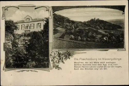 Ak Deckbergen Rinteln in Niedersachsen, Paschenburg, Landschaft, Vers