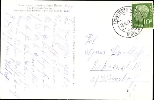 Ak Todenmann Rinteln in Niedersachsen, Gasthof Reese