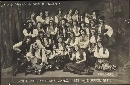 Foto Ak Hansestadt Bremen, Ein Morgen in der Pussta, Stiftungsfest d. V.F.H.C., 8. April 1911