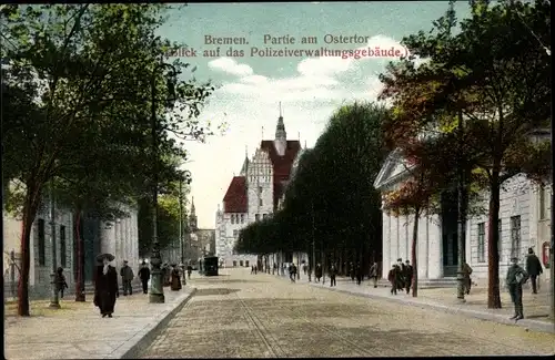 Ak Hansestadt Bremen, Partie am Ostertor, Polizeiverwaltungsgebäude