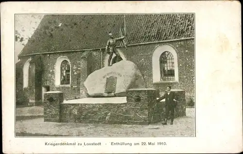 Ak Loxstedt in Niedersachsen, Kriegerdenkmal, Enthüllung 22.05.1910