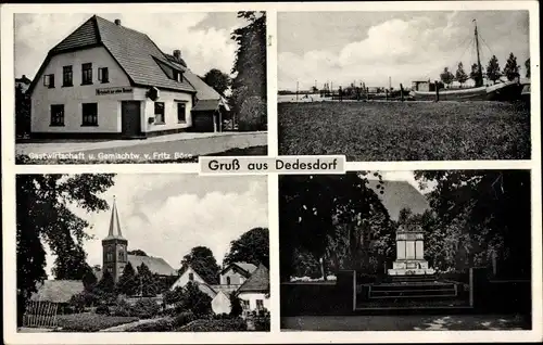 Ak Dedesdorf Loxstedt in Niedersachsen, Kirche, Hafen, Wirtschaft Zur alten Heimat, Geschäft