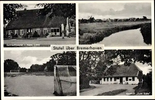 Ak Stotel Loxstedt Landkreis Cuxhaven, Geschäft, Gasthof Zum Zolln, Sportplatz