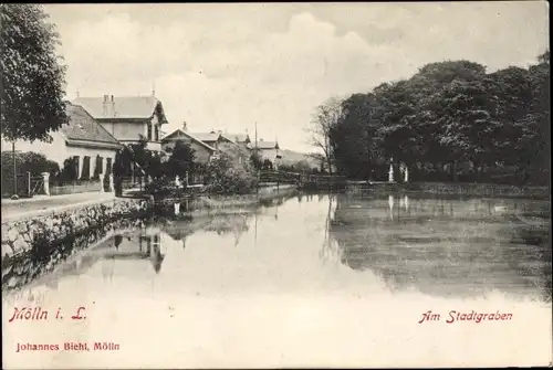 Ak Mölln im Herzogtum Lauenburg, Stadtgraben