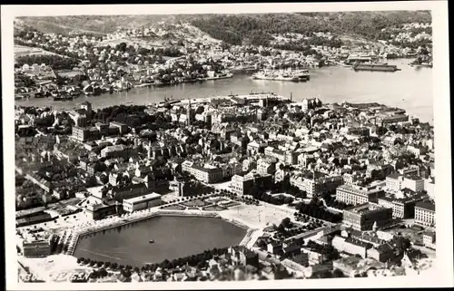 Foto Ak Bergen Norwegen, Gesamtansicht