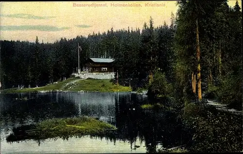 Ak Kristiania Christiania Oslo Norwegen, Besserudtjernet, Holmenkollen