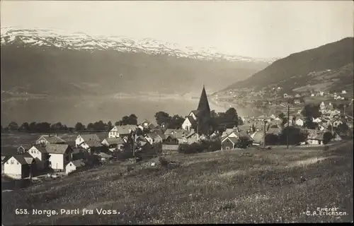 Ak Voss Norwegen, Blick auf den Ort