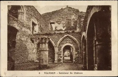 Ak Vianden Luxemburg, Interieur du Chateau