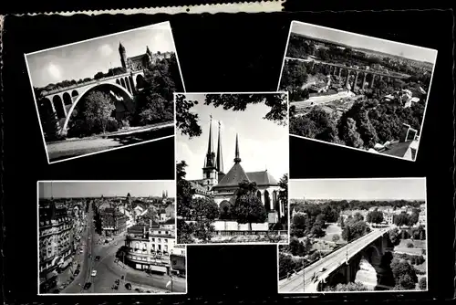 Ak Luxemburg Luxembourg, Brücke, Kirche, Straßenpartie