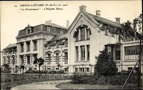 Ak Hénin Liétard Hénin Beaumont Pas de Calais, La Renaissance, L'Hopital Darcy