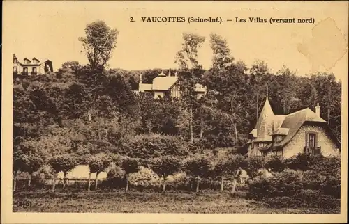 Ak Vaucottes Seine Maritime, Les Villas