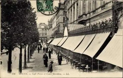 Ak Rouen Seine Maritime, Cafe Victor, Cours Boieldieu