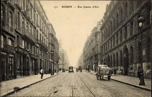 Ak Rouen Seine Maritime, Rue Jeanne d'Arc
