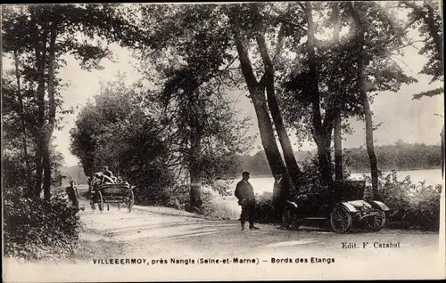 Ak Villefermoy Nangis Seine et Marne, Bords des Etangs