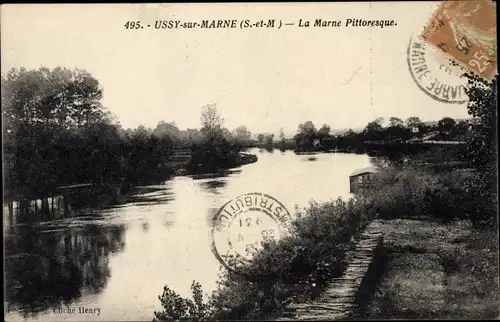 Ak Ussy sur Marne Seine et Marne, La Marne Pittoresque