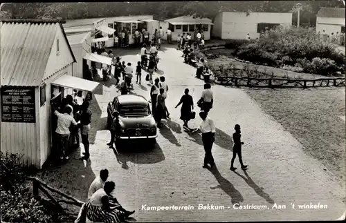 Ak Bakkum Nordholland Niederlande, Castricum, Kampeerterrein, Aan 't winkelan