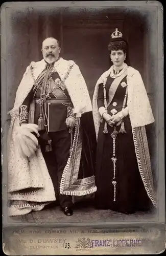 Kabinettfoto König Eduard VII. von England, Königsgemahlin Alexandra