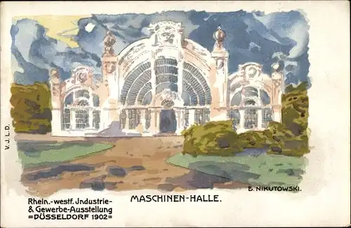 Künstler Litho Nikutowski, E., Düsseldorf, Rhein. westf. Industrie und Gewerbeausstellung 1902
