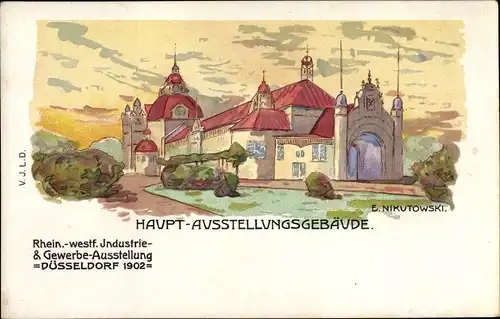 Künstler Litho Nikutowski, E., Düsseldorf, Rhein. westf. Industrie und Gewerbeausstellung 1902