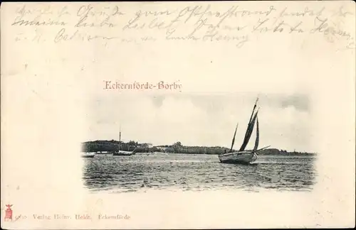 Ak Ostseebad Borby Eckernförde, Segelboot