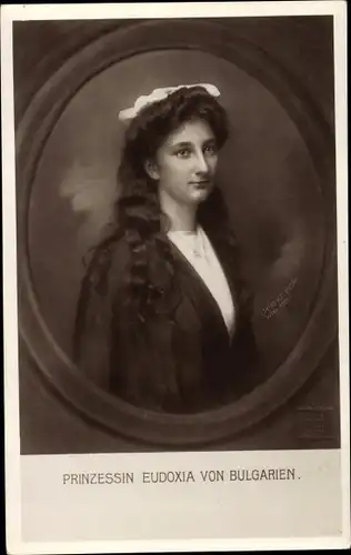 Passepartout Ak Prinzessin Eudoxia von Bulgarien, Portrait